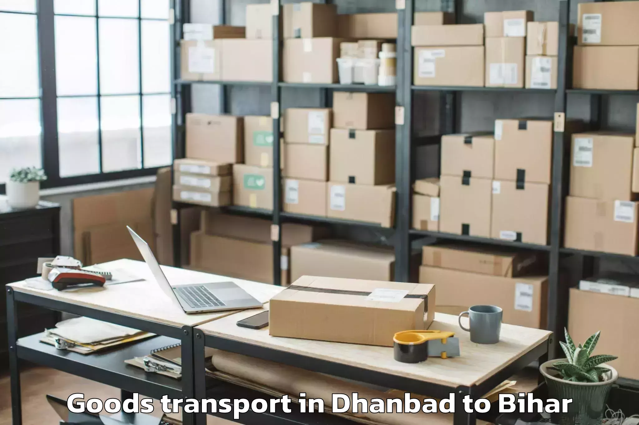 Easy Dhanbad to Barharia Goods Transport Booking